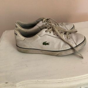 White leather lacoste tennis sneakers